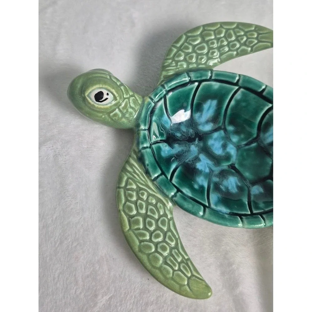 Ben Diller Maui Hawaiian Studio Pottery Ceramic Sea Turtle Dish Limited Edition